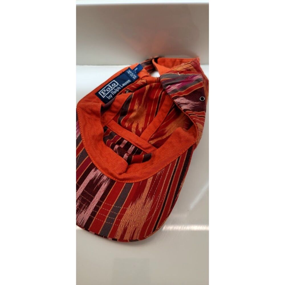 Polo Ralph Lauren 5 Panel Hat Cap Strap Back Southwestern Ikat Pattern Men's VTG - Picture 8 of 9